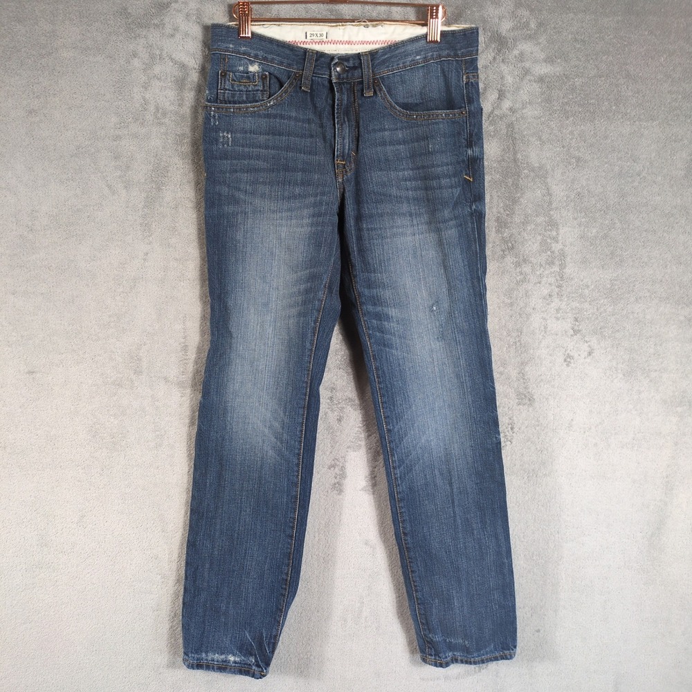 Unbranded Straight Leg Distressed Medium Wash Denim Jeans Blue Size 29x30